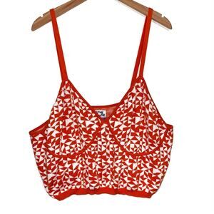 Future Collective x Target Orange Geometric Sweater Cropped Tank Top Size 3X